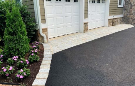 Paved driveway with curb detailing